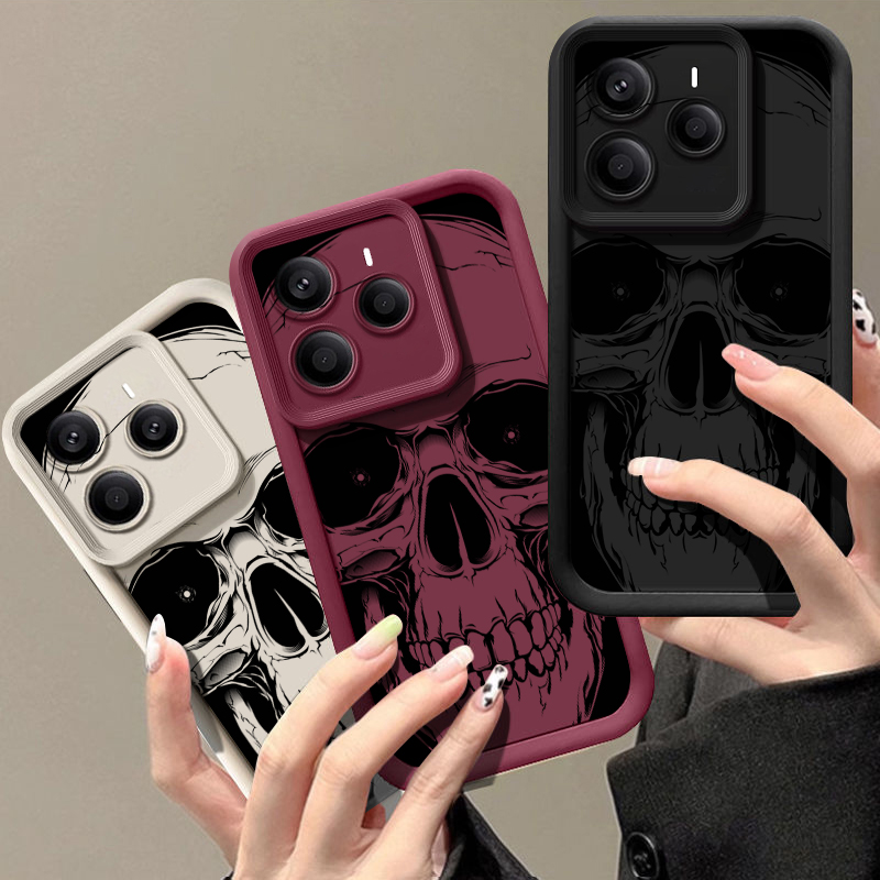 멋진 블랙 해골 프린트 폰 케이스 (샤오미 레드미 노트 - Xiaomi Redmi Note 14 리뷰 및 가격