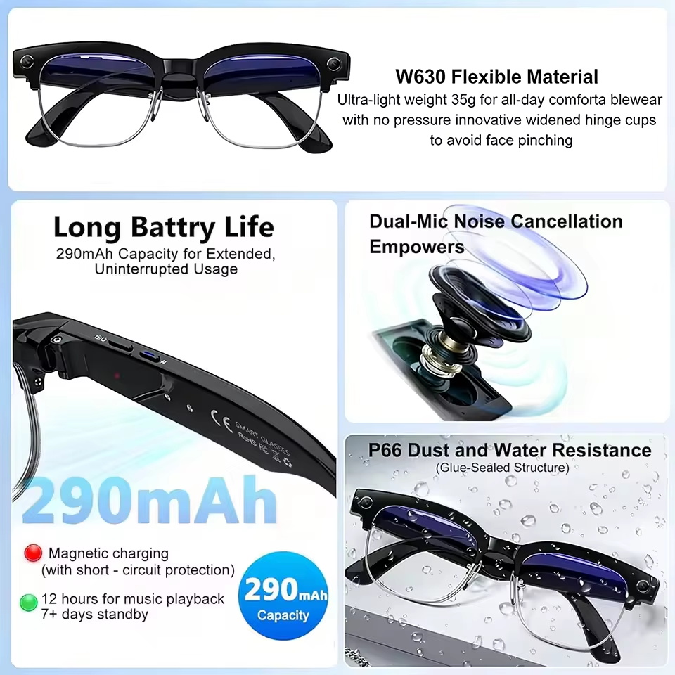 2026년형 800W 픽셀 카메라 스마트 안경, 남성용 - Smart Glasses Lens 리뷰 및 가격