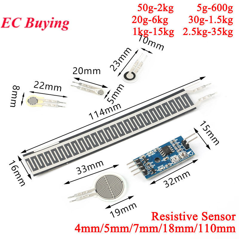 2Pcs/1pc 저항성 박막 압력 센서 유연한 힘 감지 - Muscle Sensor Emg 리뷰 및 가격