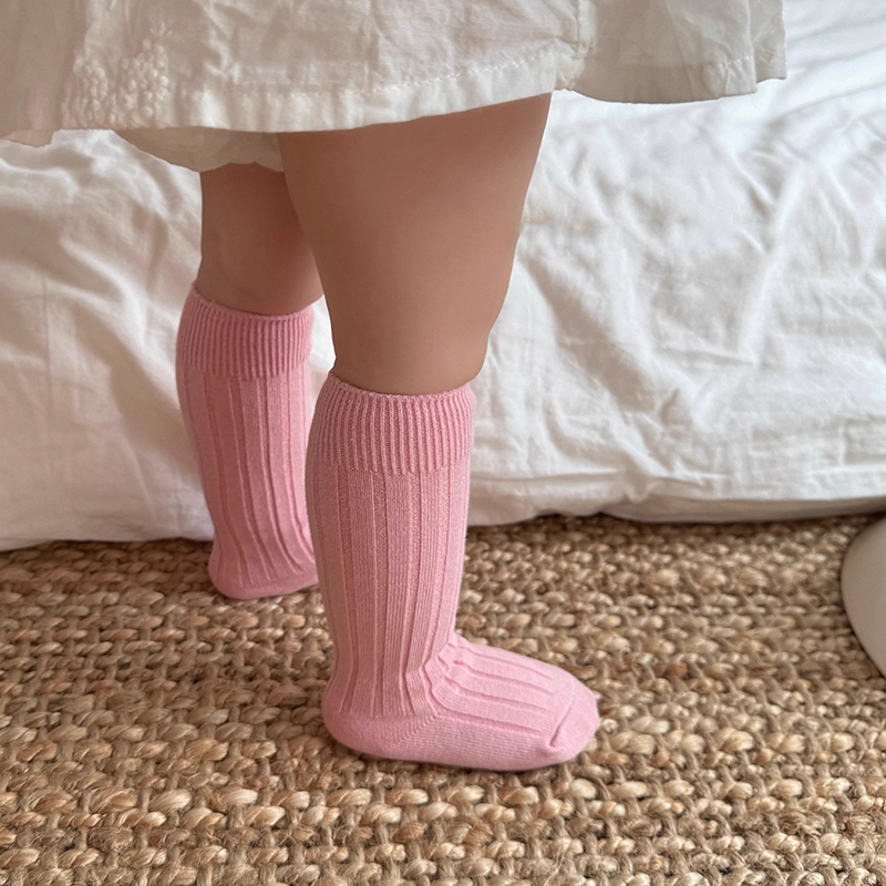 단색 남아 여아 롱삭스 니하이 리브드 유아용 면 양말  - Baby Sock Oximeter 리뷰 및 가격
